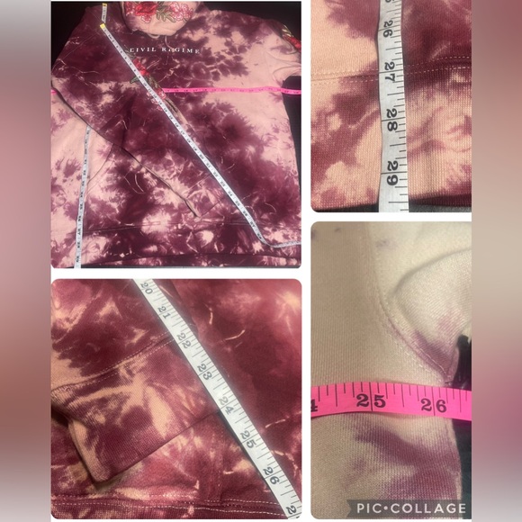 BNWT CIVIL REGIME CRANBERRY MARBLE WASH LARGE MENS UNISEX TIE DYE HOODIE - Picture 12 of 16